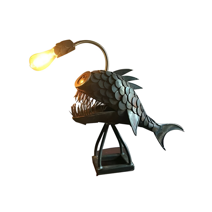 Artisan Metal Fish Table Lamp 9