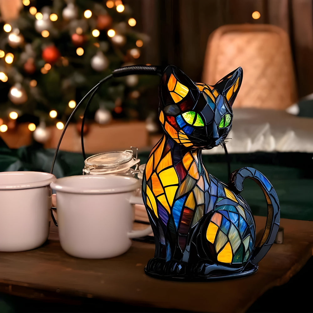 Artisan Mosaic Cat Lamp 4
