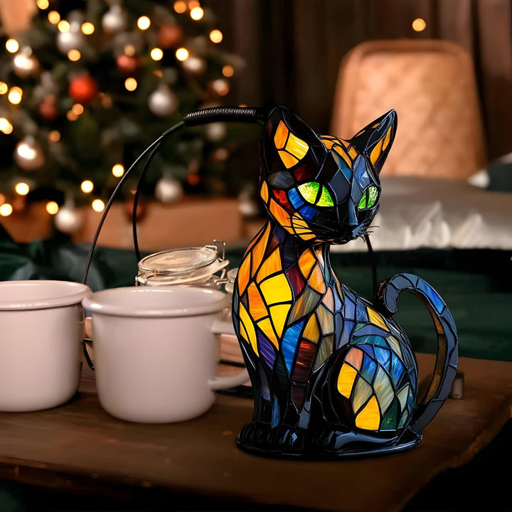 Artisan Mosaic Cat Lamp 4