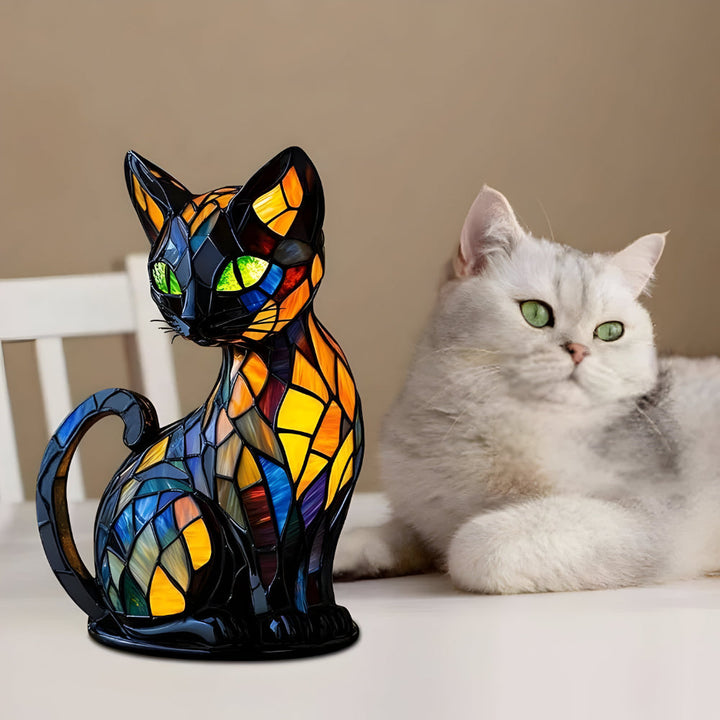 Artisan Mosaic Cat Lamp 6