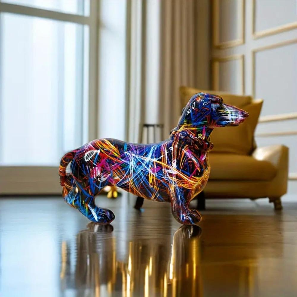 Artisan Resin Dachshund Figurine 4