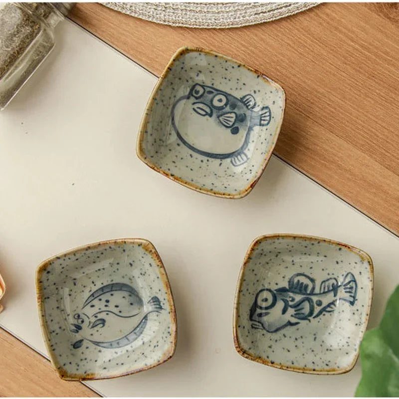 Artisan Rustic Ceramic Plates Set 4