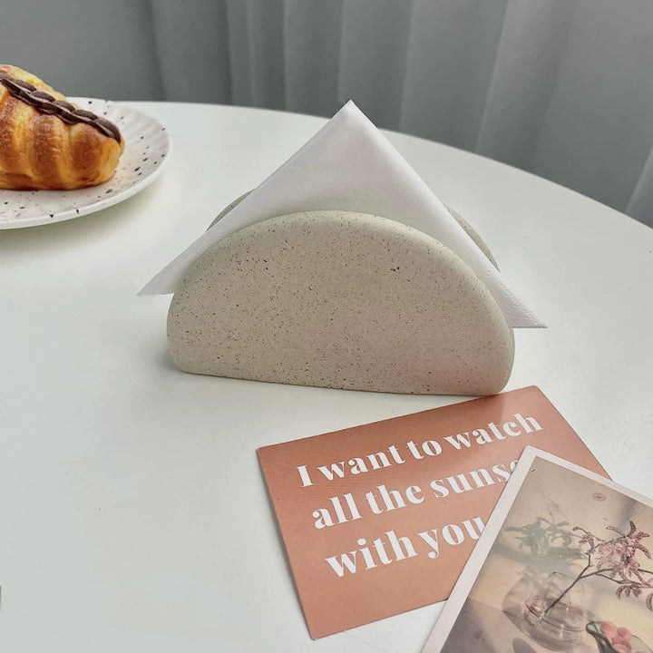 Artisan Speckled Ceramic Napkin Holder for Table 0