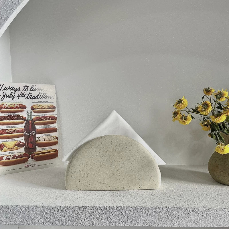 Artisan Speckled Ceramic Napkin Holder for Table 2
