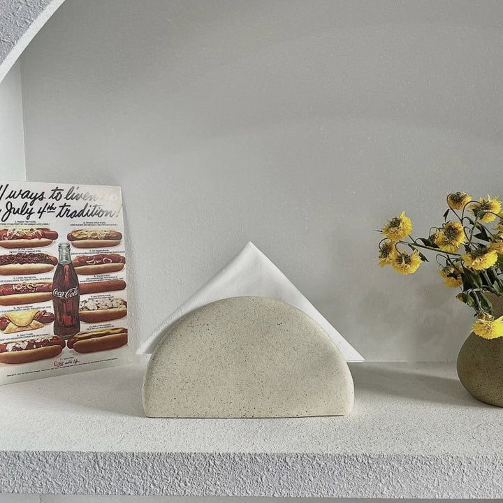 Artisan Speckled Ceramic Napkin Holder for Table 2