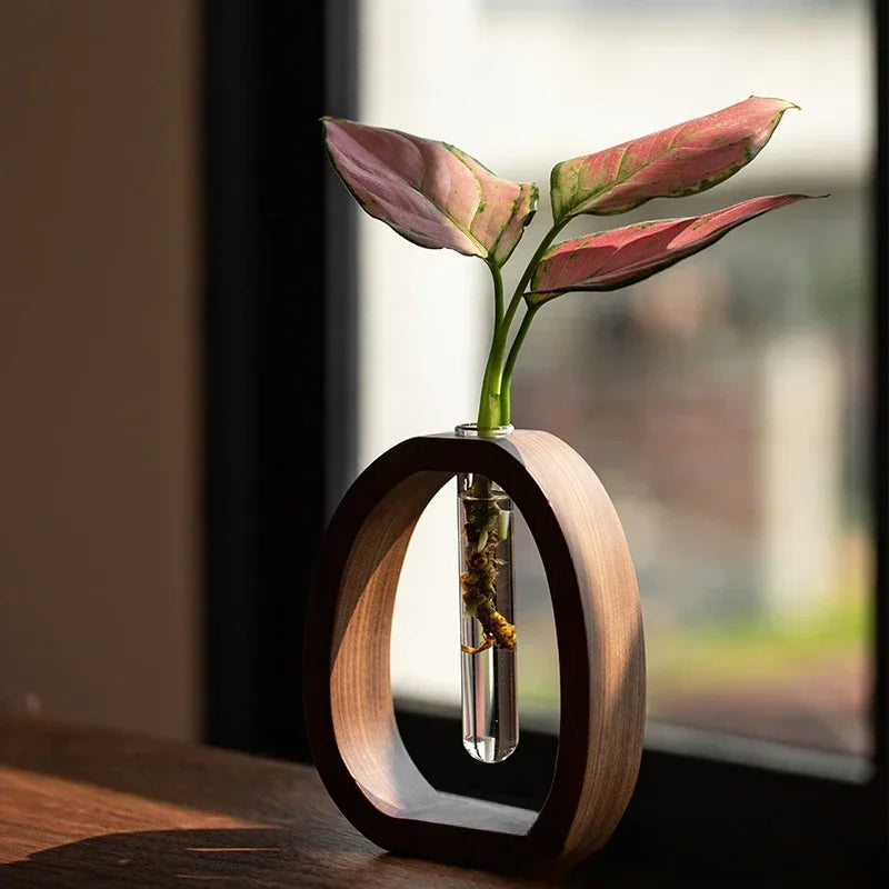 Artisan Walnut Flower Vase 1