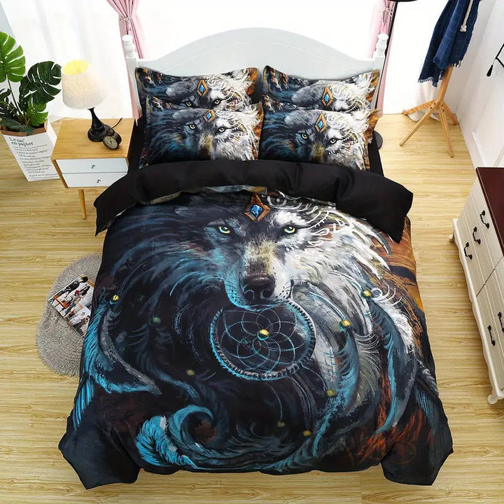 Artisan Wolf Print Bedding Set 3