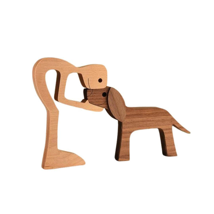 Artisan Wooden Dog Sculpture 1