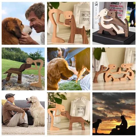 Artisan Wooden Dog Sculpture 2