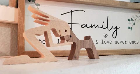 Artisan Wooden Dog Sculpture 4