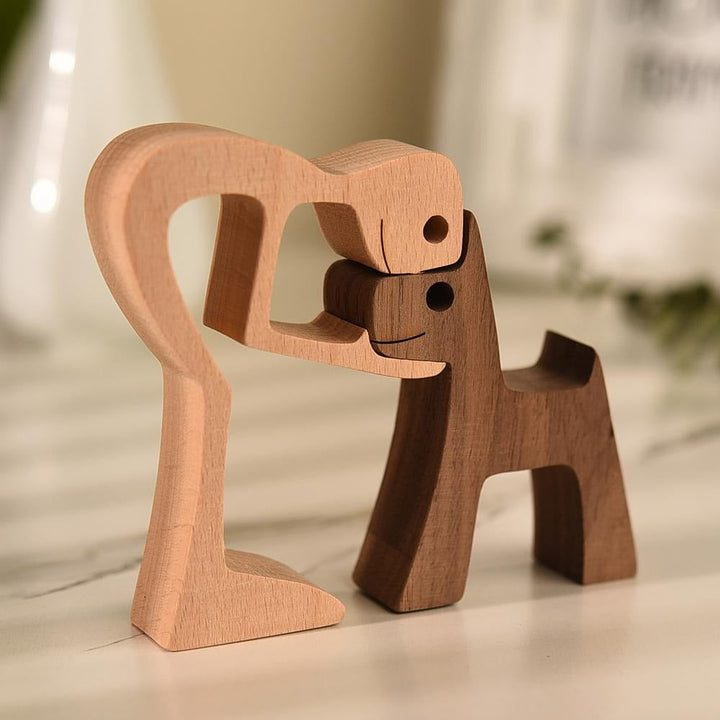 Artisan Wooden Dog Sculpture 5