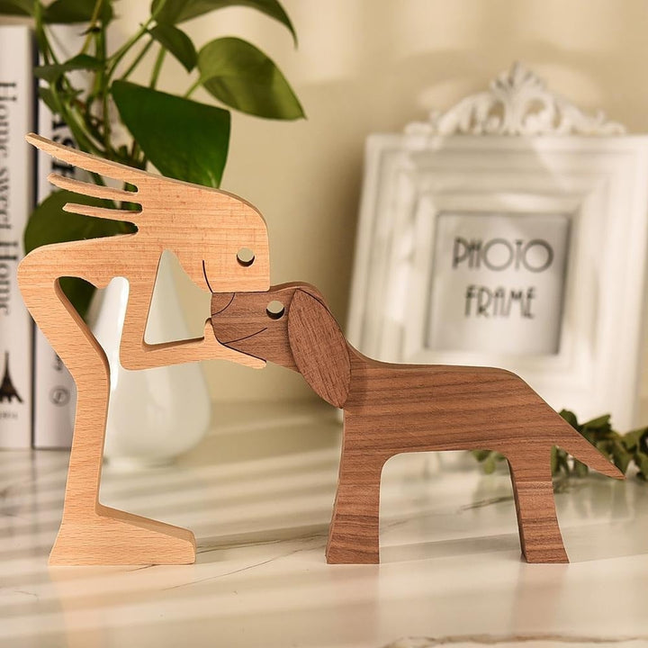 Artisan Wooden Dog Sculpture 6