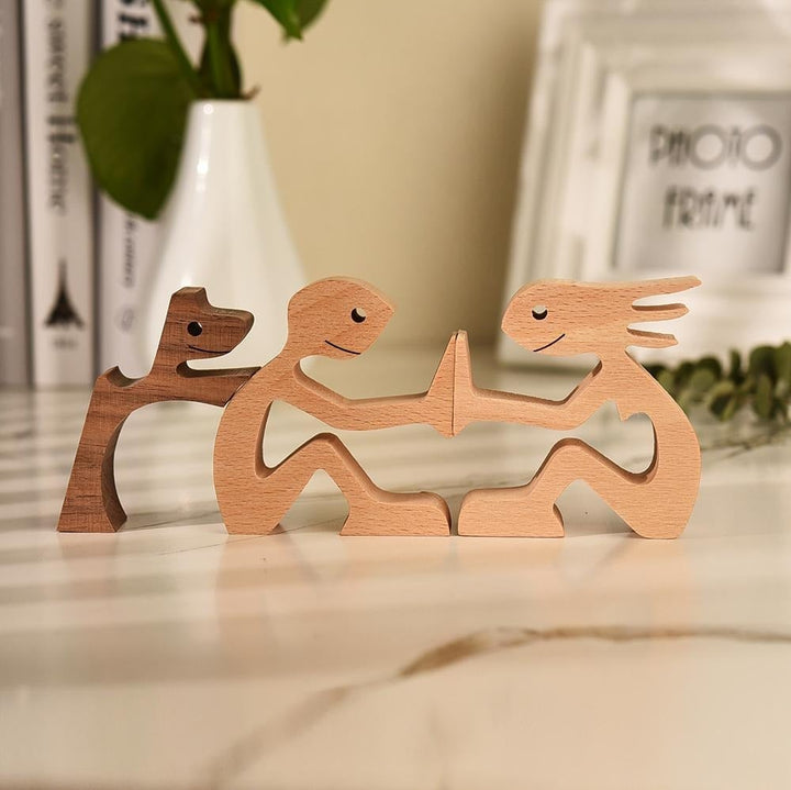 Artisan Wooden Dog Sculpture 7