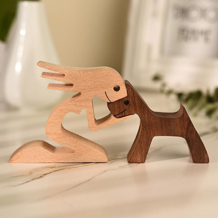 Artisan Wooden Dog Sculpture 8