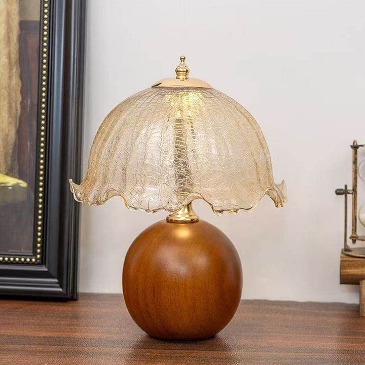 Flower Bloom Crackle Glass Table Lamp