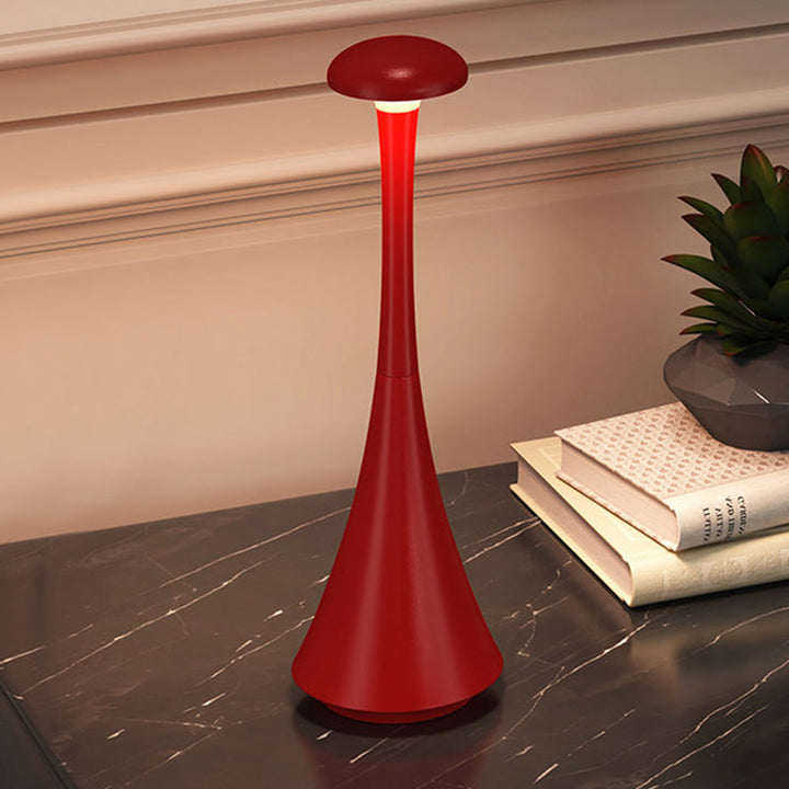 Cordless Hourglass Table Lamp Red lifestyle view