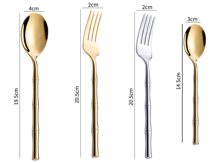 Bamboo Handle Cutlery Set