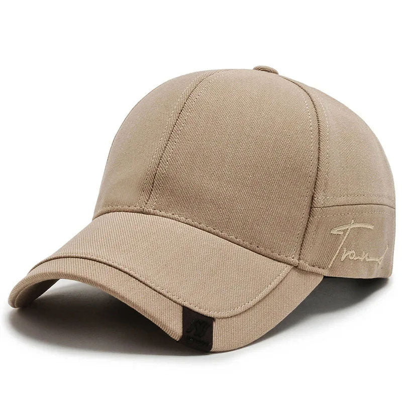 Khaki Embroidered Twill Baseball Cap side view