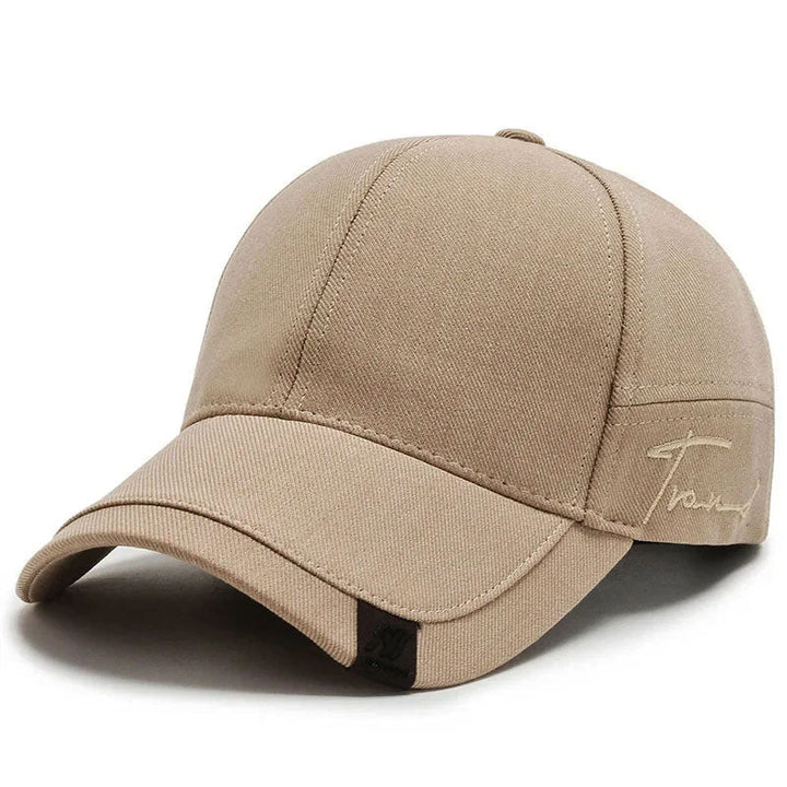 Khaki Embroidered Twill Baseball Cap side view