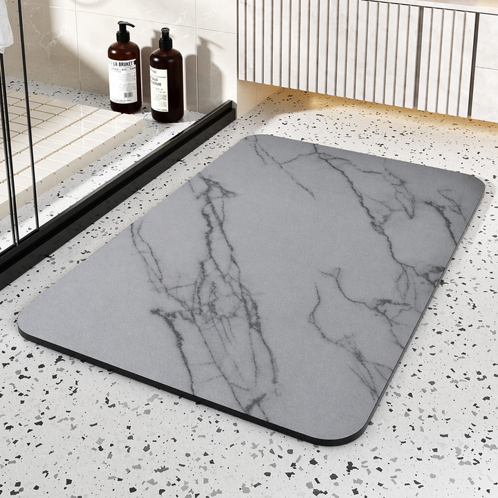 Diatom Stone Marble Bath Mat flat lay