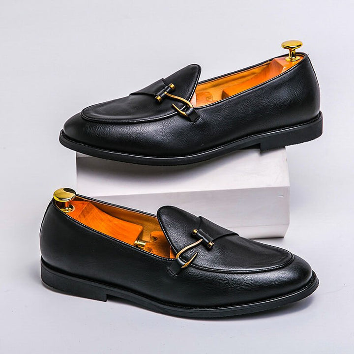 Obsidian Black Vegan Leather Loafers lifestyle view