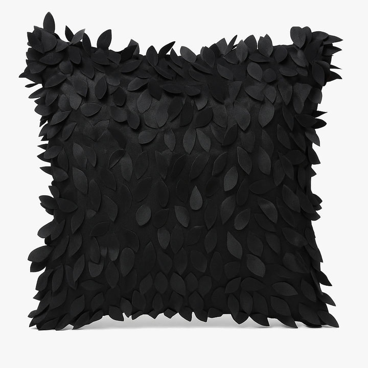 Black 3D Leaf Cushion Cover 0
