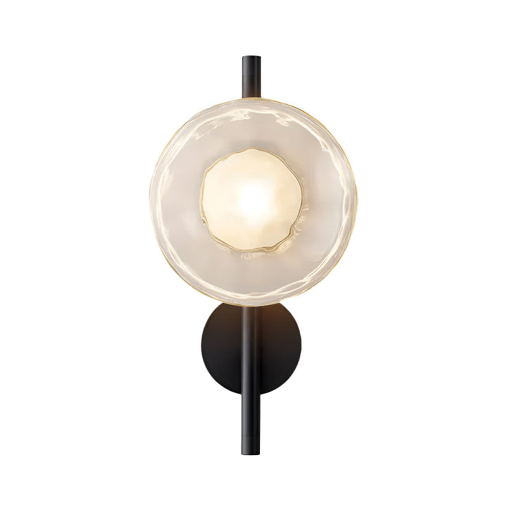 Modern Nordic Round Rippled Glass LED Wall Light - Ambient Sconce Fixture