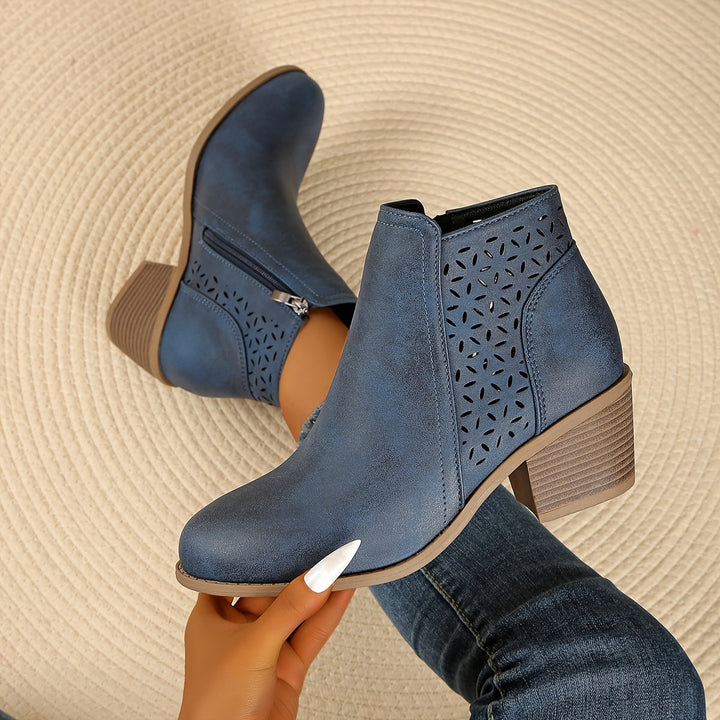 Black Cutout Ankle Boots 0