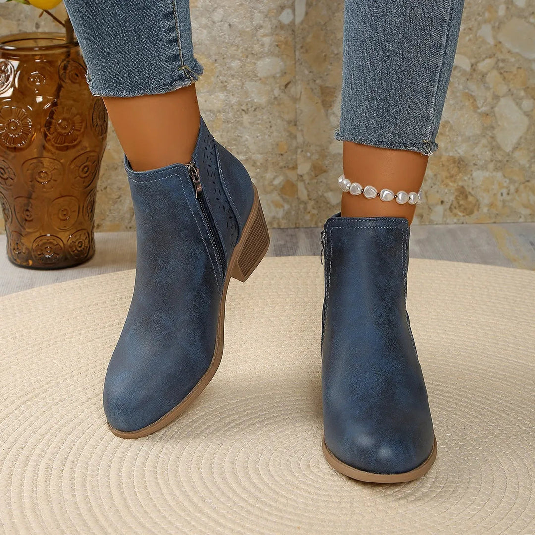 Black Cutout Ankle Boots 1