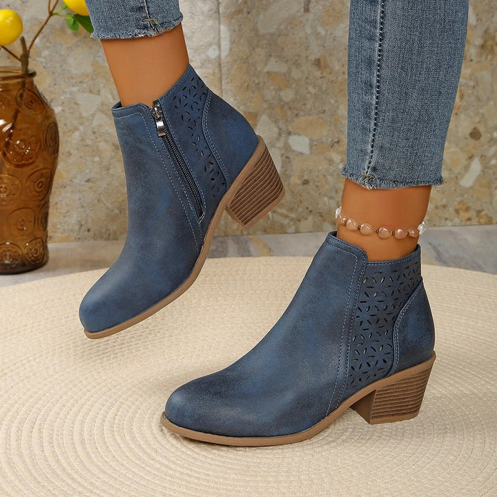 Black Cutout Ankle Boots 2