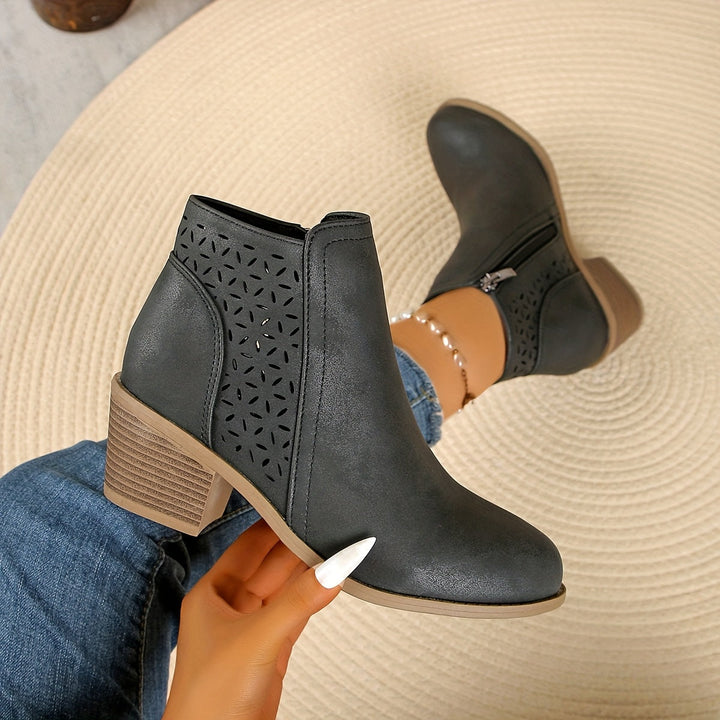 Black Cutout Ankle Boots 4