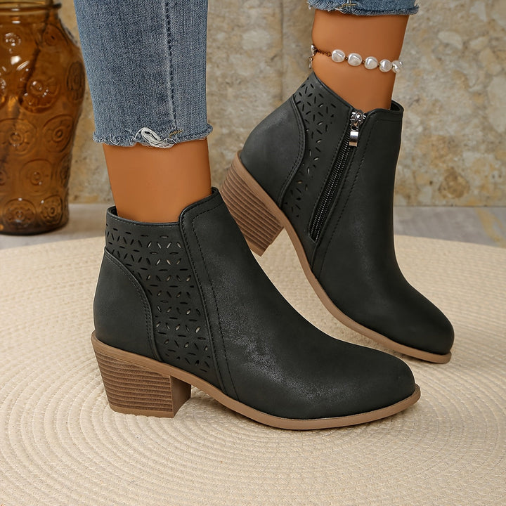 Black Cutout Ankle Boots 5