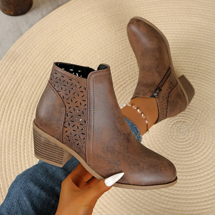 Black Cutout Ankle Boots 9