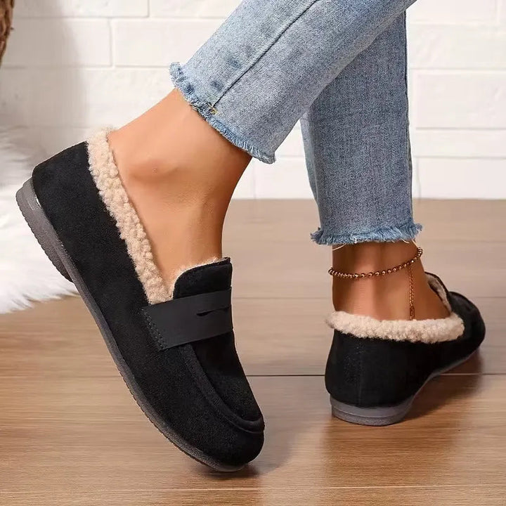 Black Penny Loafers for Women 1