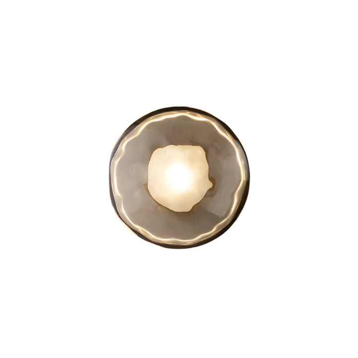 Modern Nordic Round Rippled Glass LED Wall Light - Ambient Sconce Fixture
