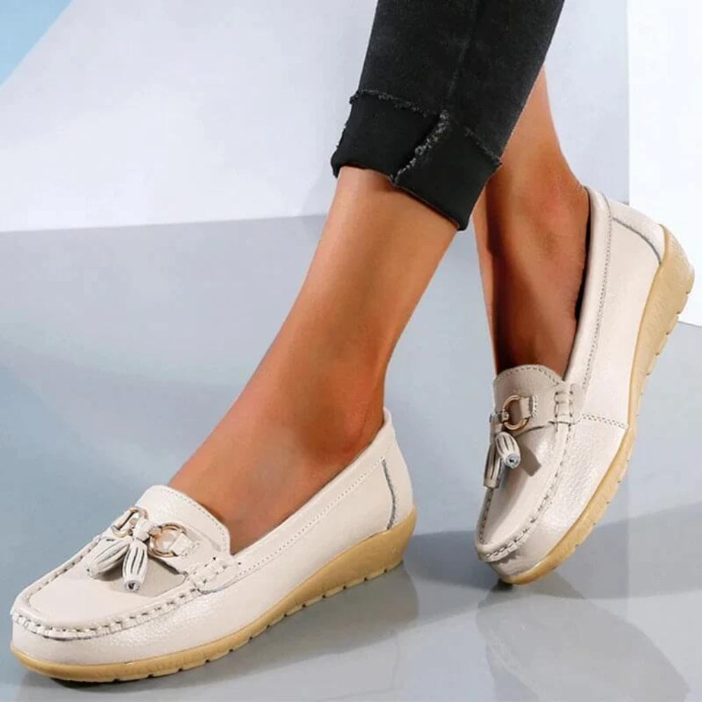 Black Tassel Slip-On Loafers for Women 2
