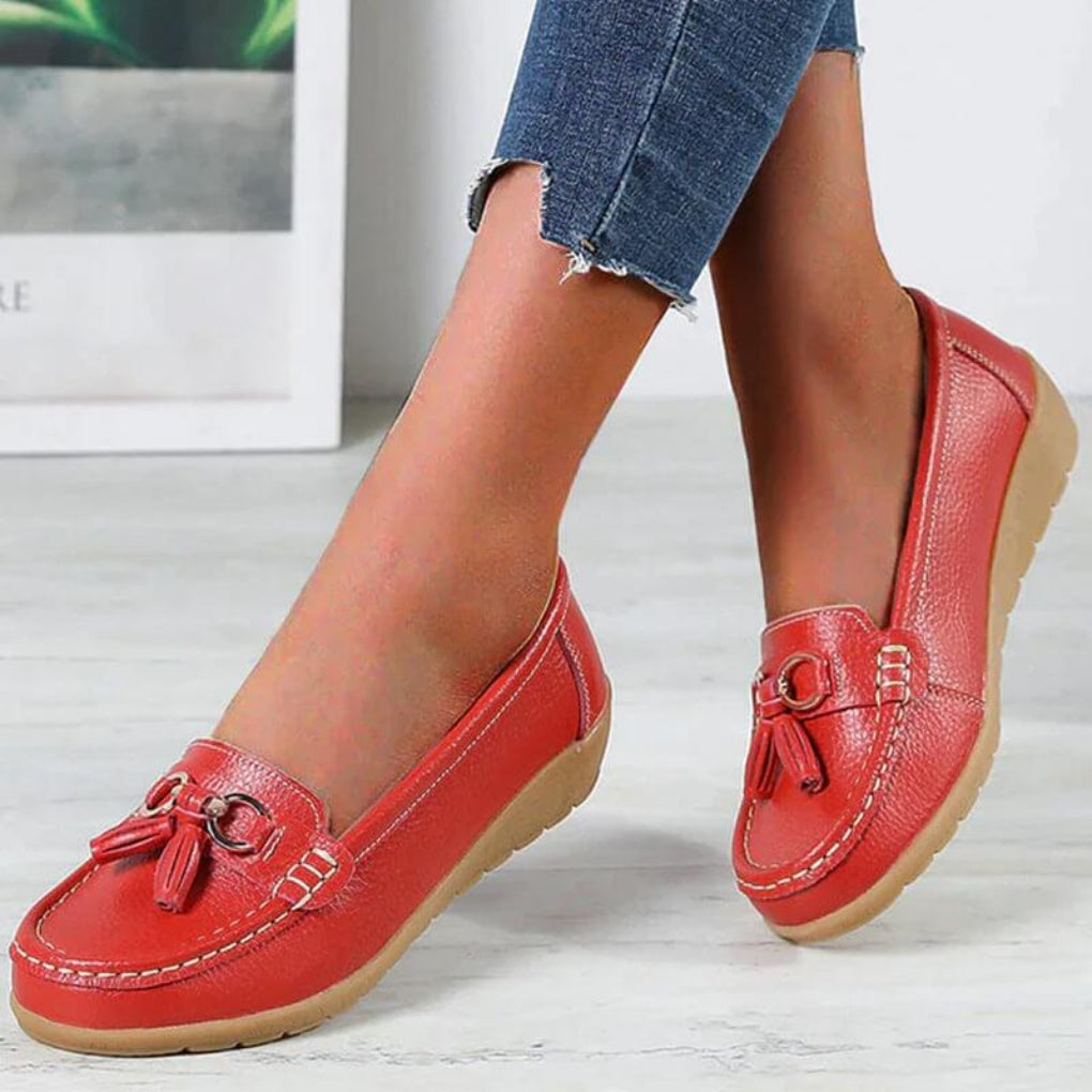 Black Tassel Slip-On Loafers for Women 3