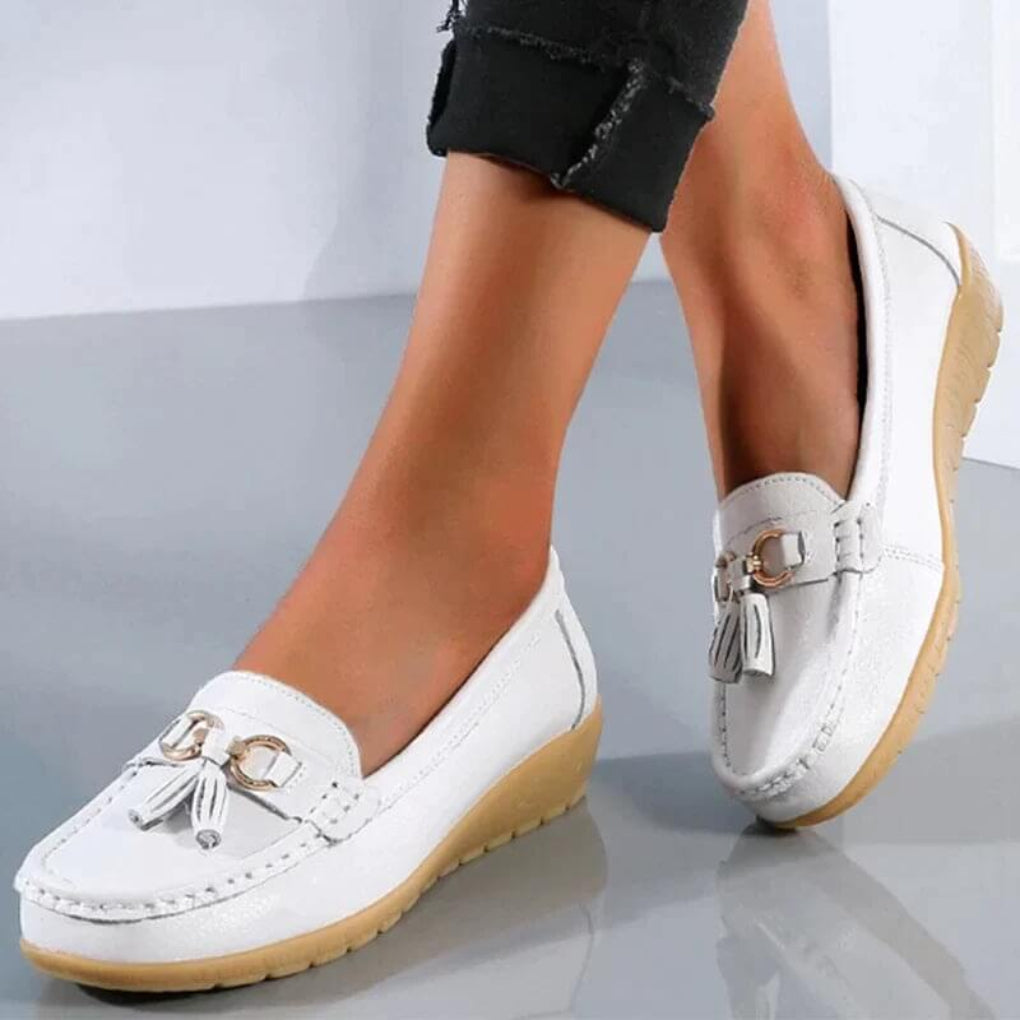 Black Tassel Slip-On Loafers for Women 4