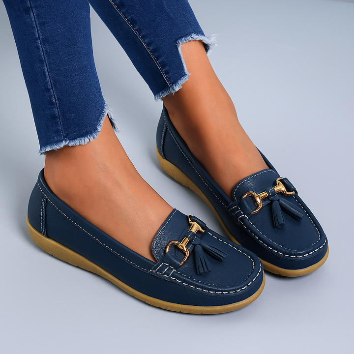 Black Tassel Slip-On Loafers for Women 5