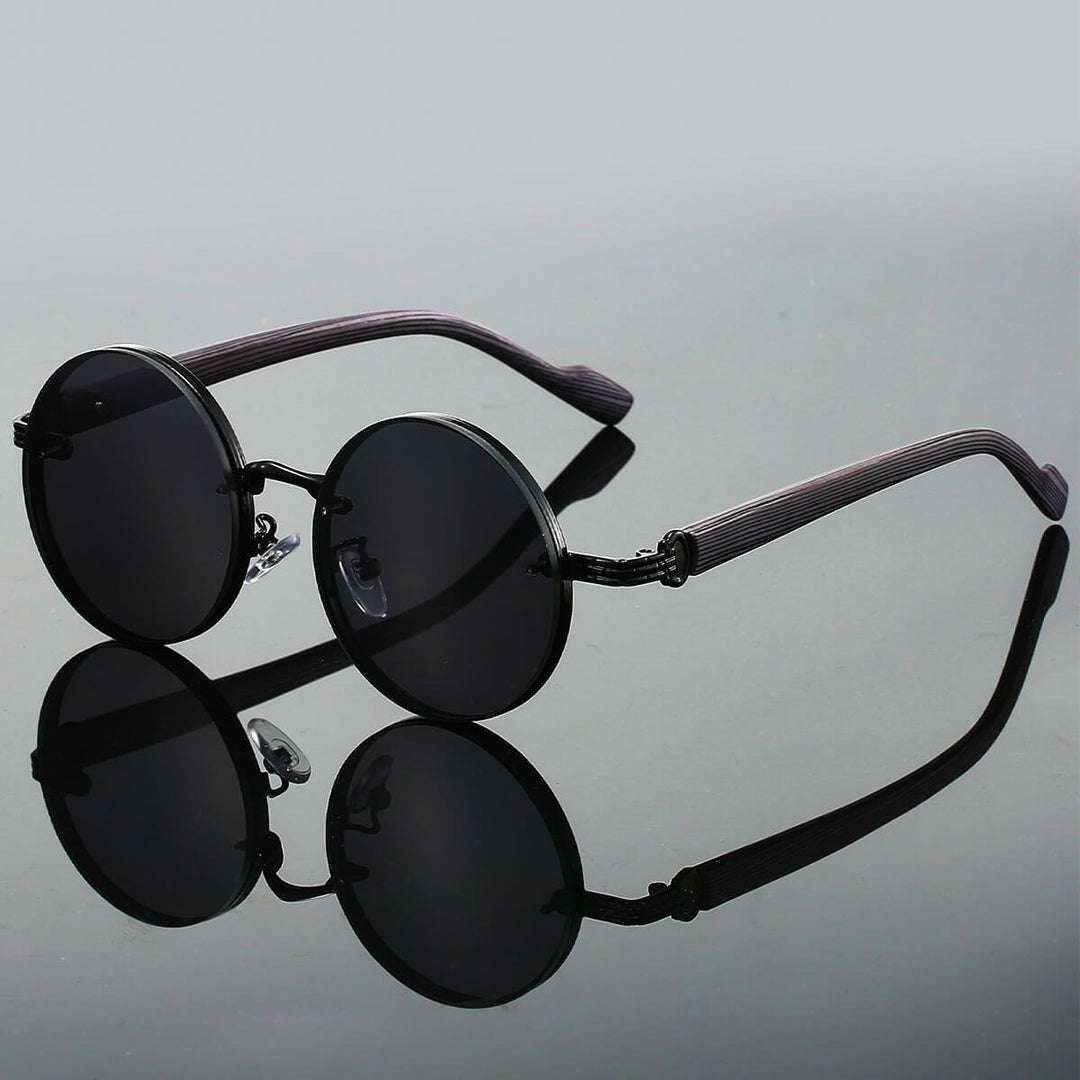 Obsidian Black Metal Frame Sunglasses front view