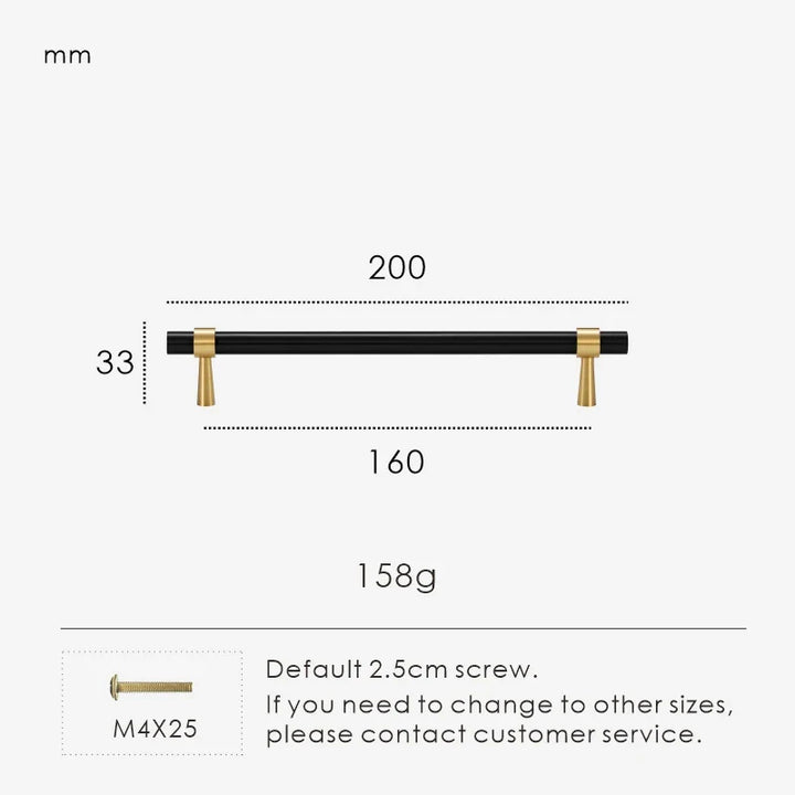 Black Brass Stepped Ring Cabinet Pull 7.87 inch