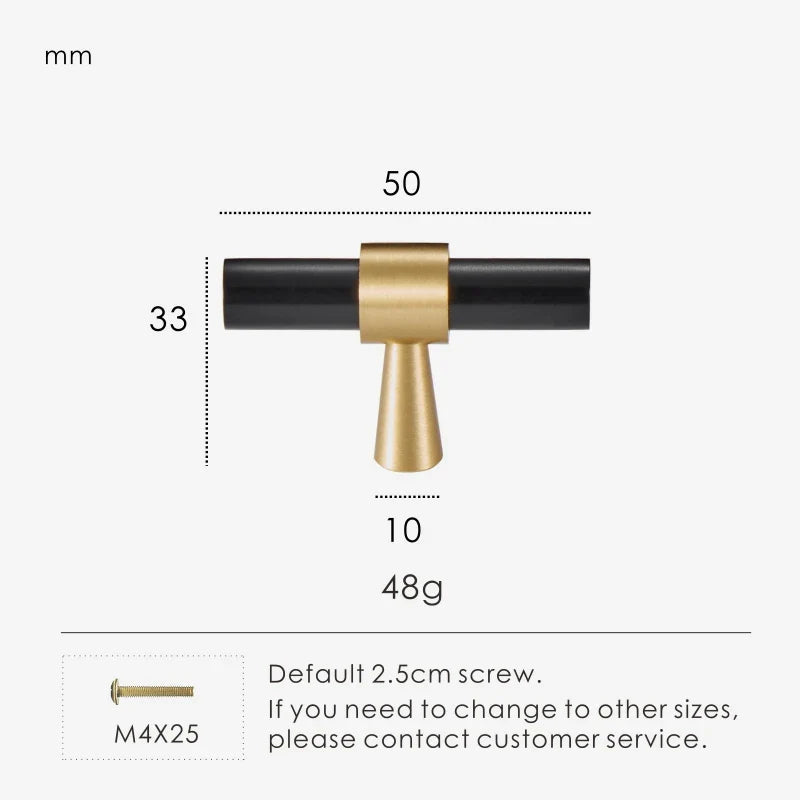 Black Brass Stepped Ring Cabinet T-Bar Pull