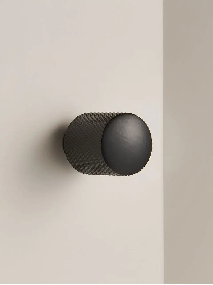 Cross-Knurled Long Brass Cabinet Pull