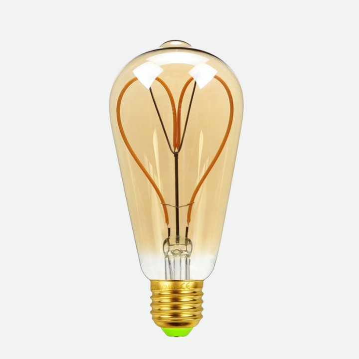 Amber Glass LED Edison Bulb lit filament detail