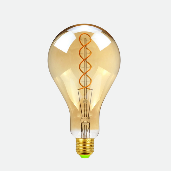 Amber Glass LED Edison Bulb base detail