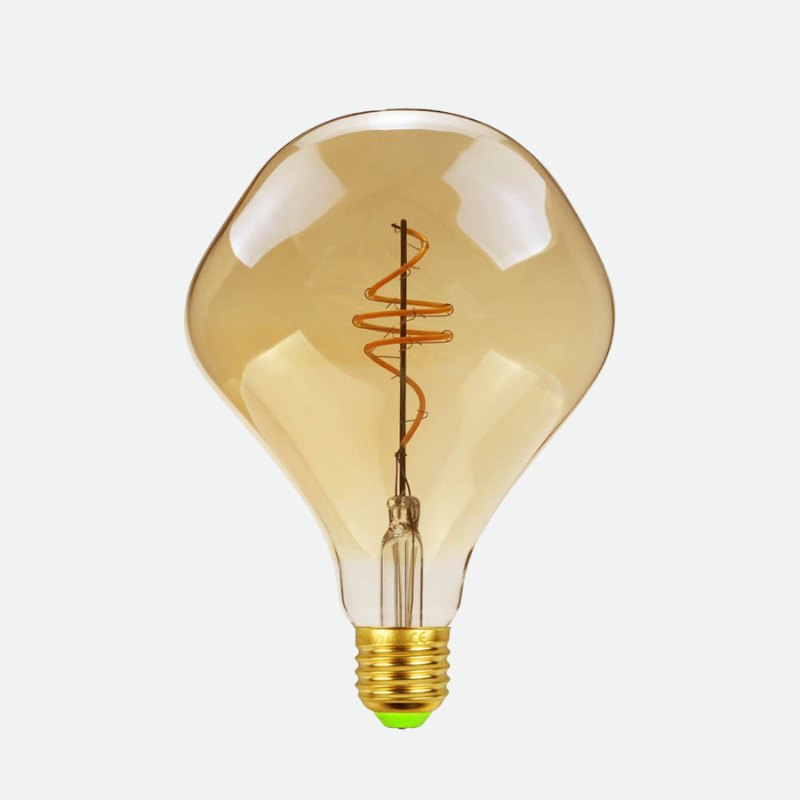 Amber Glass LED Edison Bulb glass texture detail