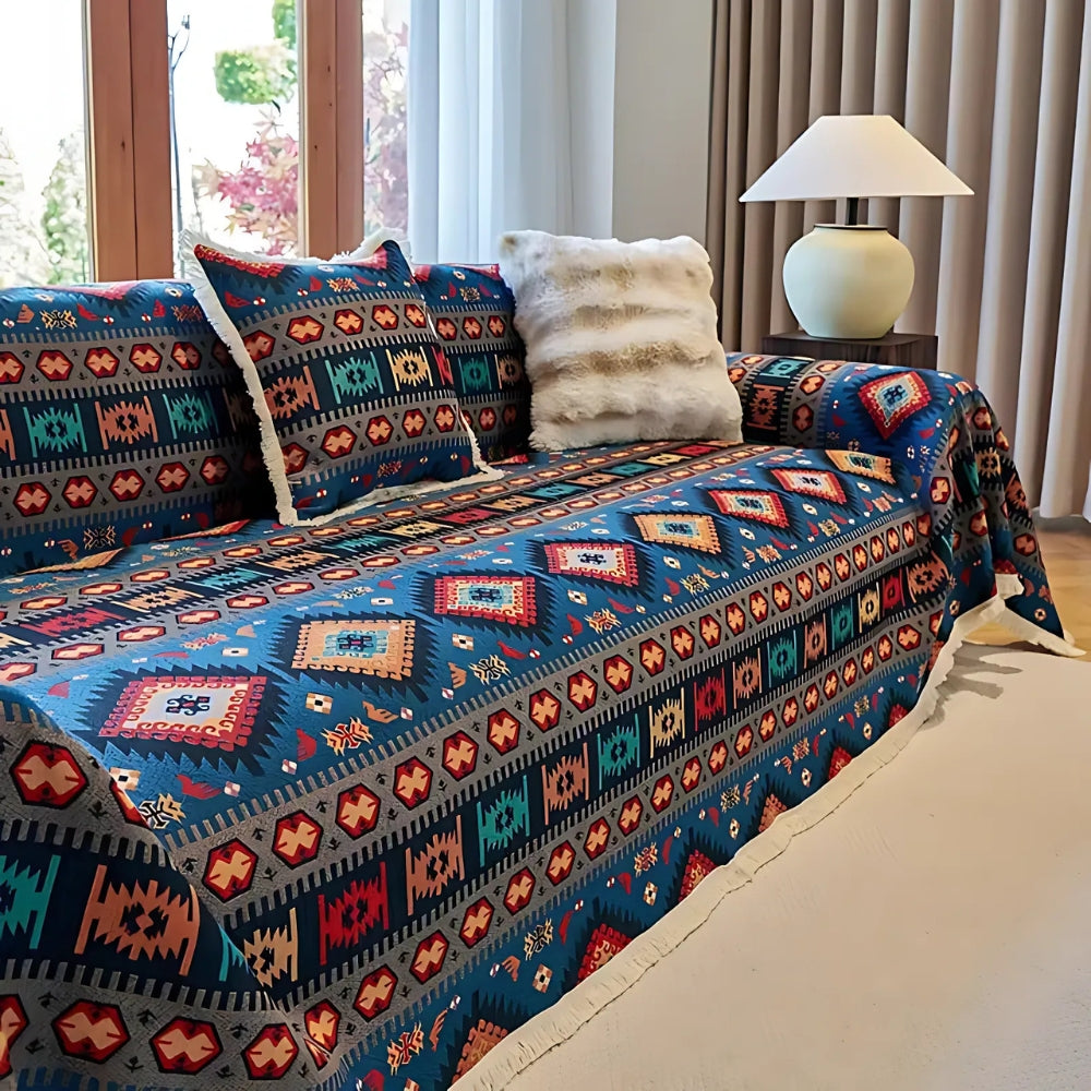 Bohemian Chenille Couch Cover 0