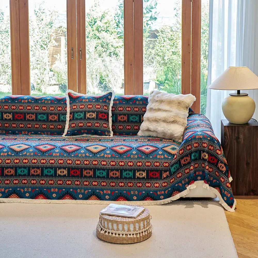 Bohemian Chenille Couch Cover 2