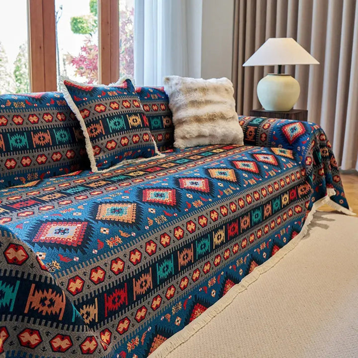 Bohemian Chenille Couch Cover 6