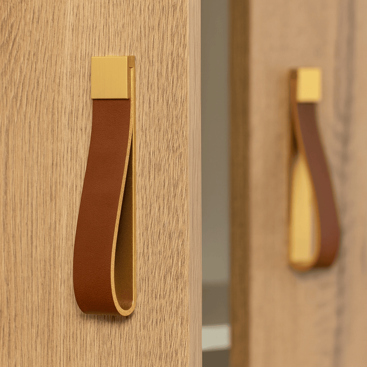 Brass Leather Cabinet Handle 6